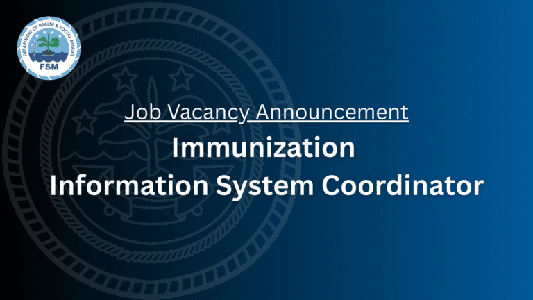 Job Vacancy: Immunization Information System Coordinator