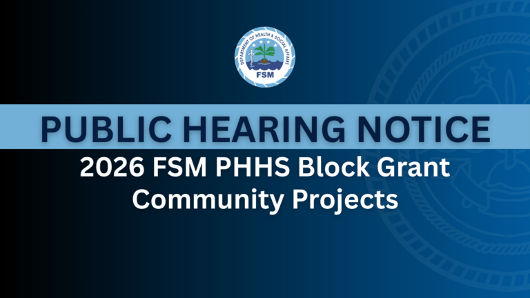 Public Hearing Notice – 2026 FSM PHHS Block Grant Community Projects